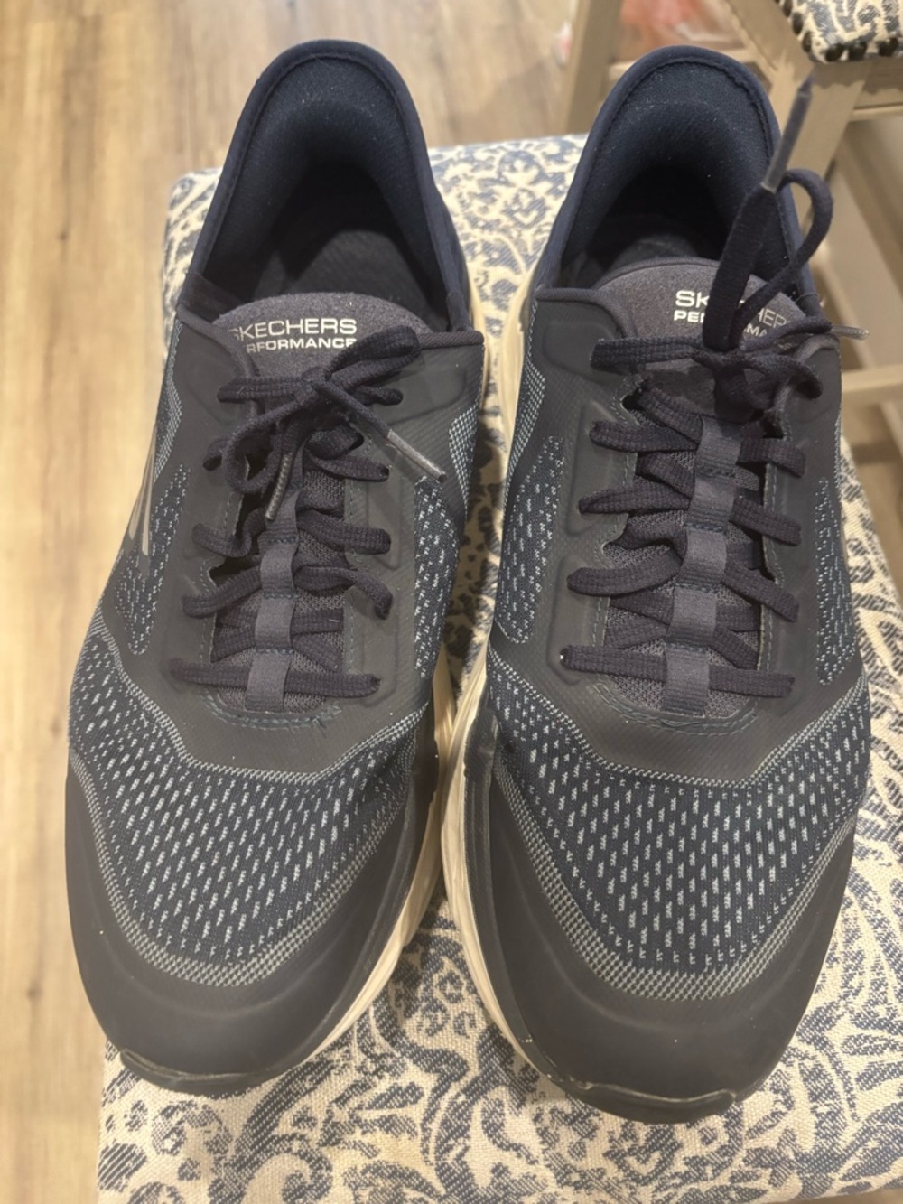 Skechers Men's Navy and Gray Performance Lace-Up Sneakers